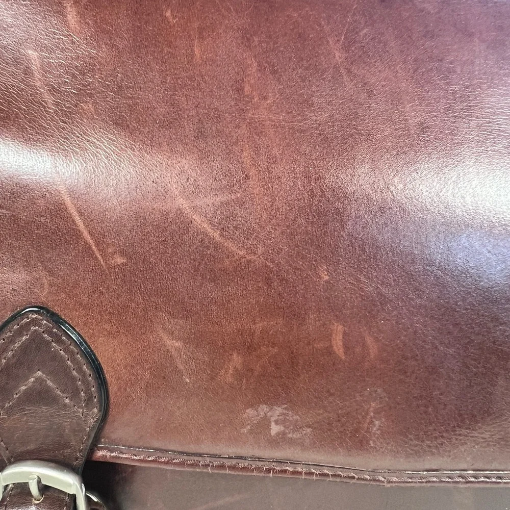 Dilana Briefcase Messenger Bag Mens Large Brown Solid Leather Satchel Vintage